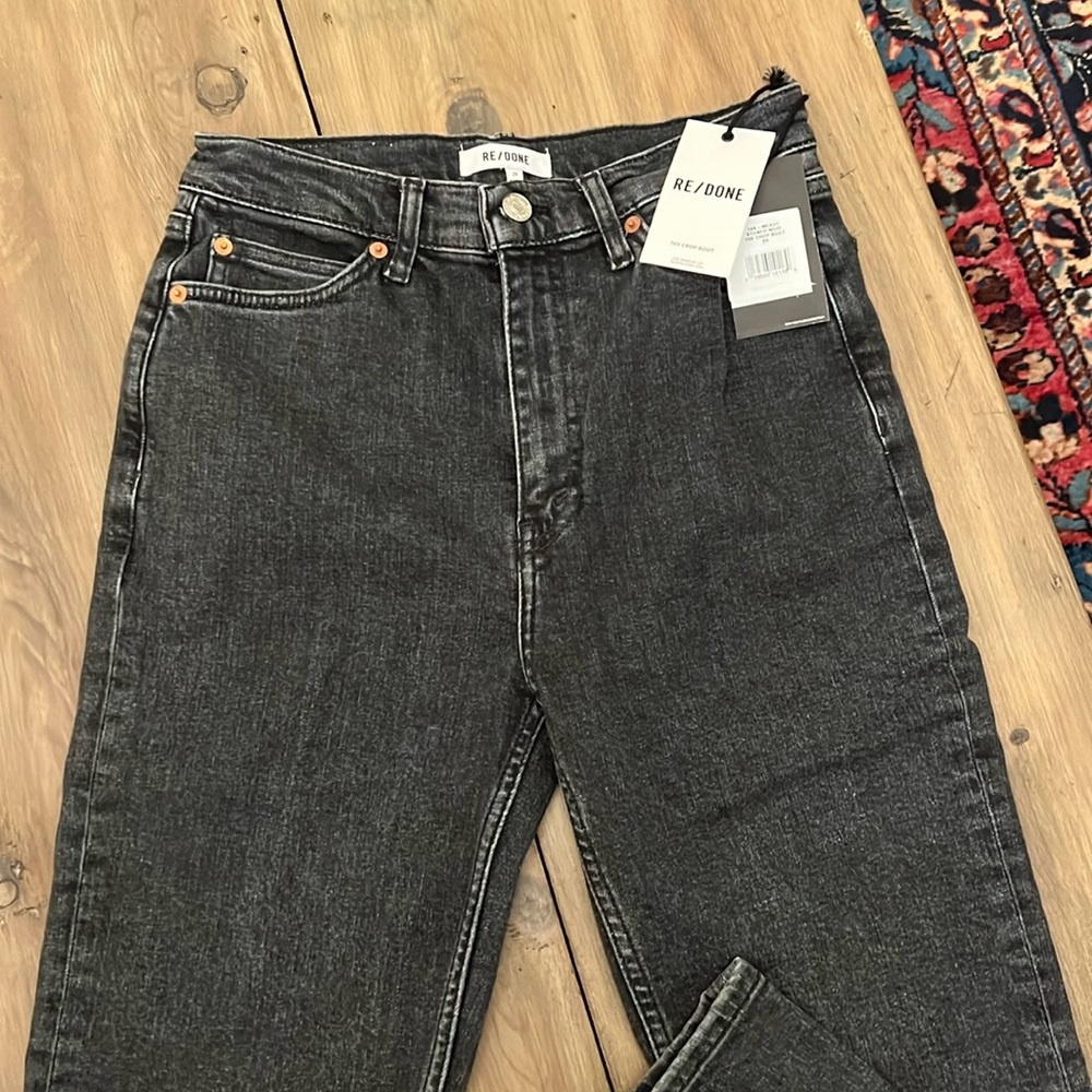 RE/DONE 70's Crop Boot Jeans in Stoned Noir Size 29